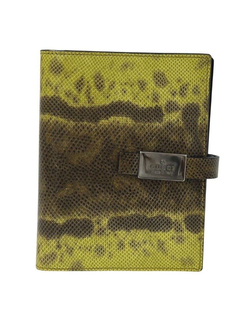 Gucci Notebook Cover Leather Brown Yellow 6-Ring Agenda